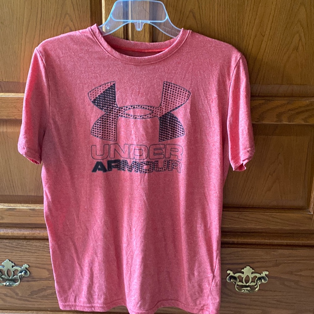 Youth UA tshirt, reddish/orange, Sz YXL